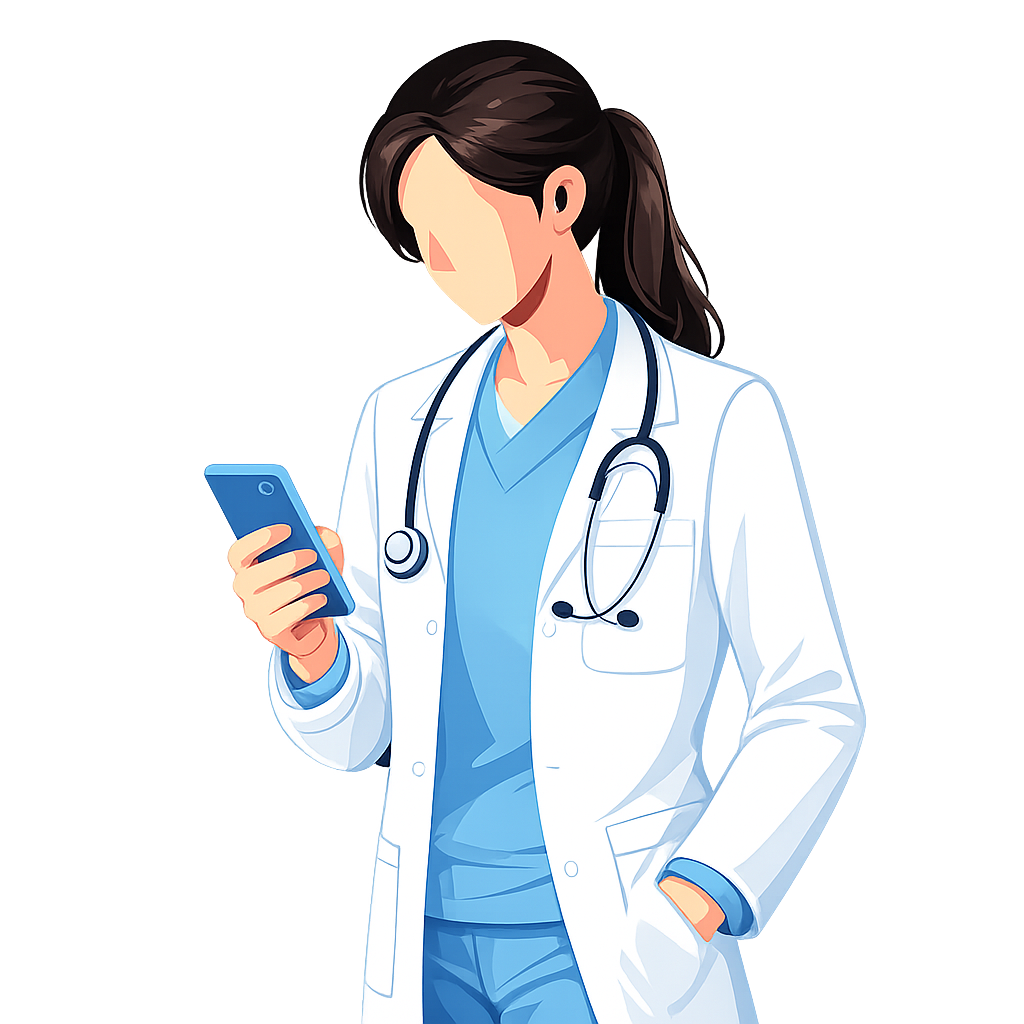 Doctor using Amy app