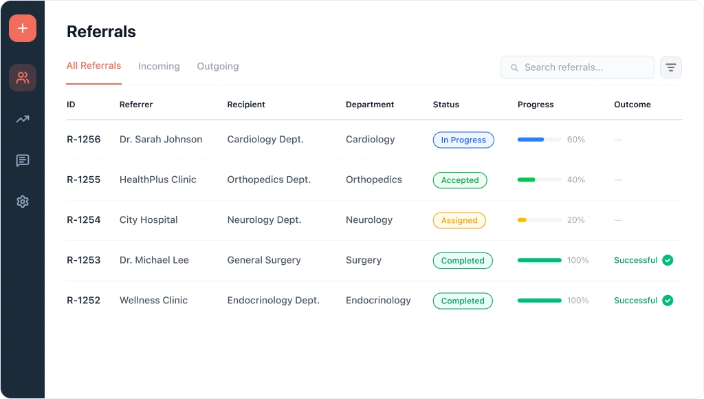 System of Record Dashboard Mockup