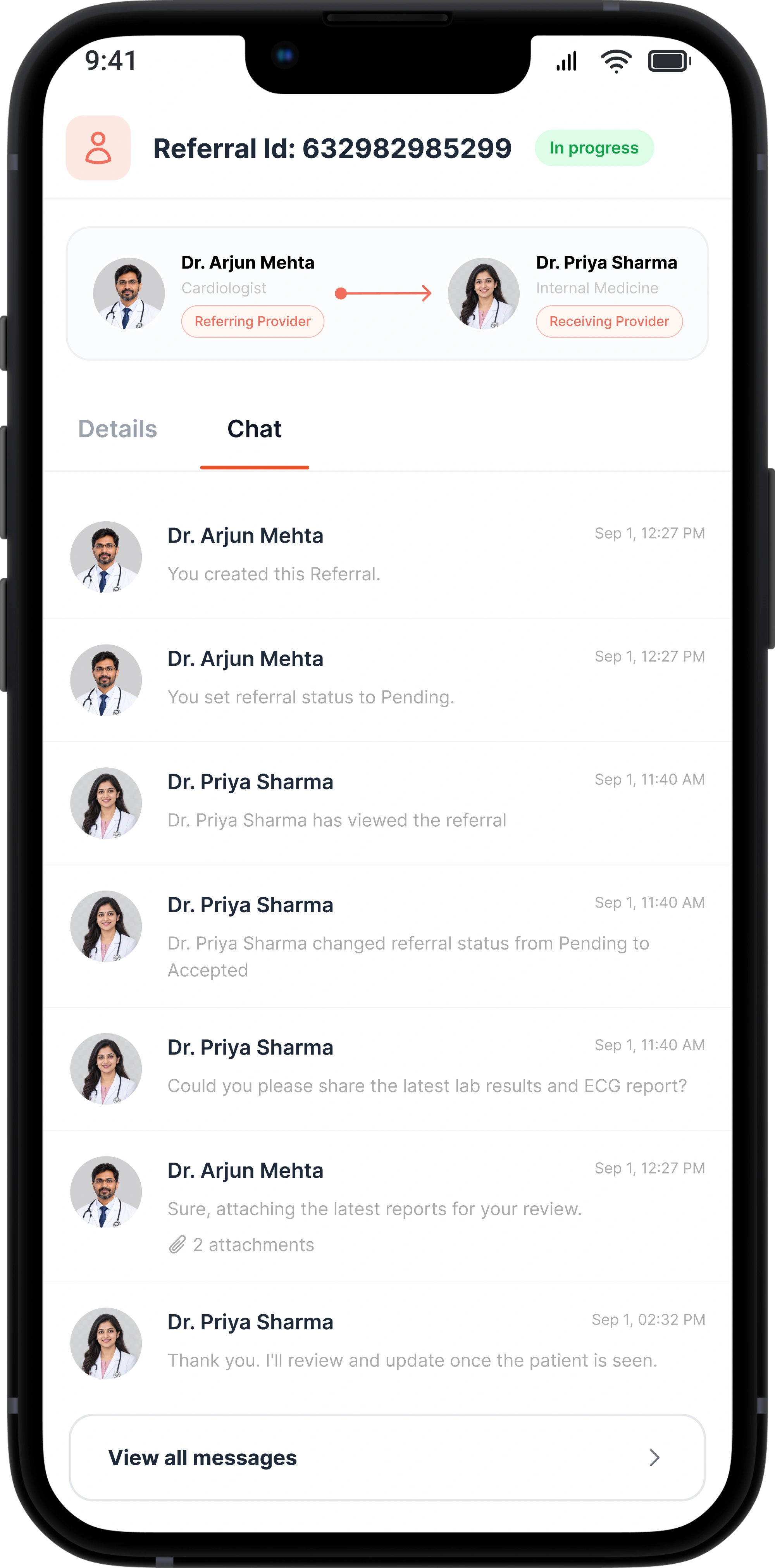 Referral Coordination Dashboard Mockup